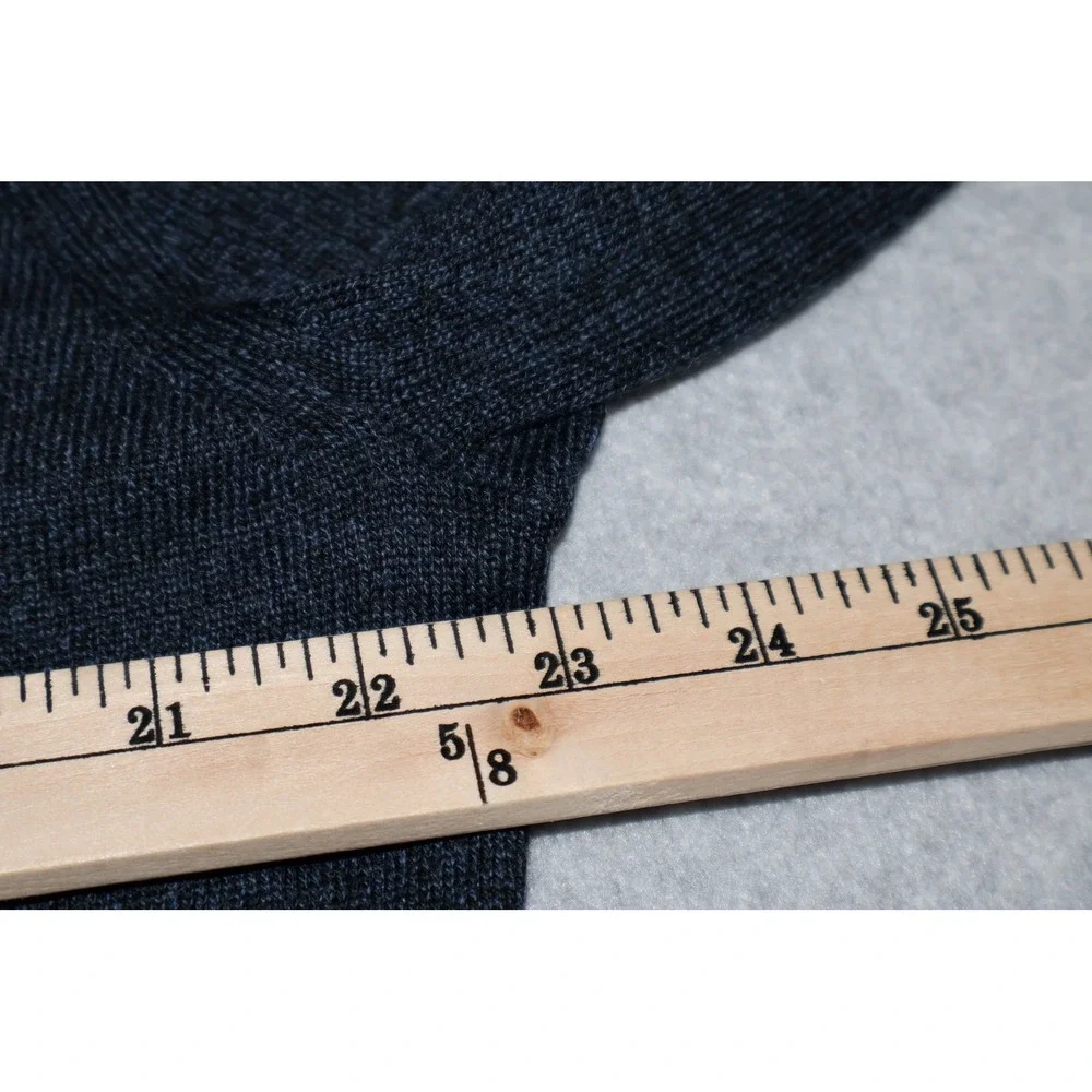 Banana Republic SweaterJacket Mens XL Blue Full Zip Merino Wool Blend Mock Neck